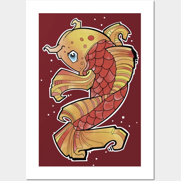 koi fish vintage colors Wall Art by weilertsen